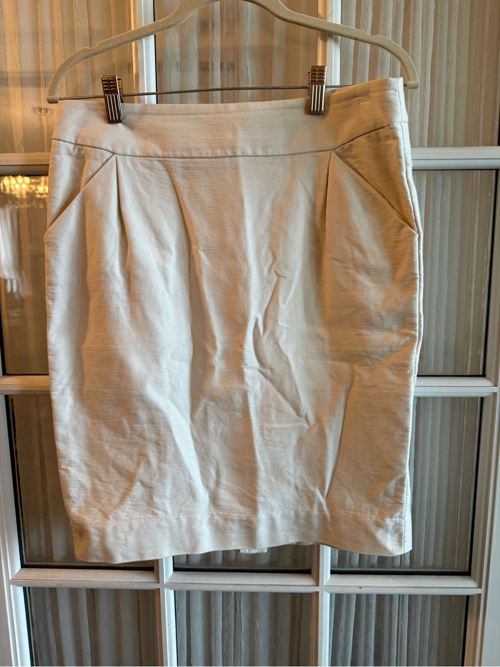 J.Crew Size 8 Classic Women's Cream Pencil Skirt